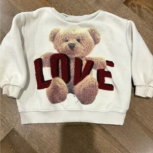 Zara Kids Teddy Bear Love Sweatshirt - With Imperfections